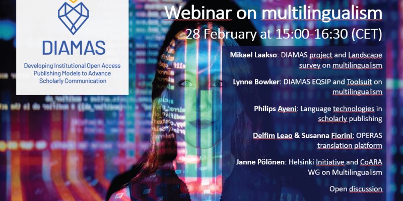 Cover picture for DIAMAS Webinar on Multilingualism