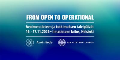 Kuvassa on teksti: Avoimen tieteen ja tutkimuksen talvipäivät 16.-17.12.2026.