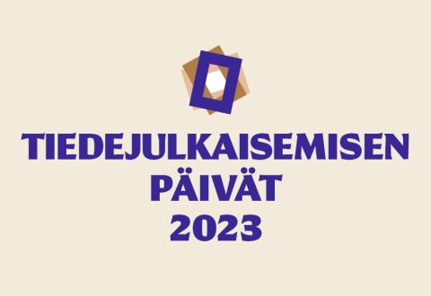Vaaleankeltaisella taustalla teksti Tiedejulkaisemisen päivät 2023.