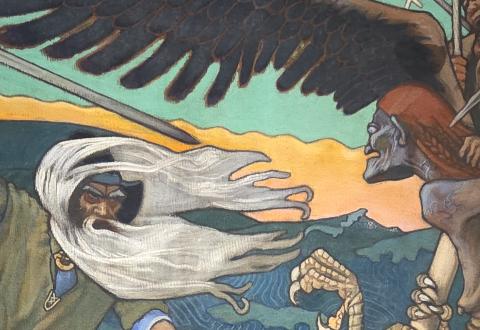 Osa Akseli Gallen-Kallelan maalauksesta Sammon ryöstö